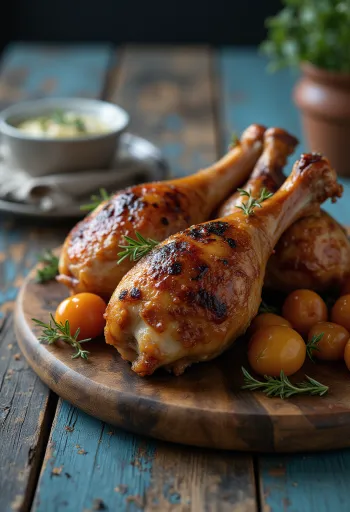 Rökta kalkonben serverade på en rustik tallrik