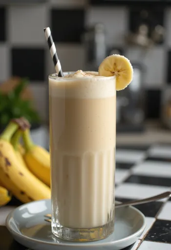Bananmilkshake serverad i glas