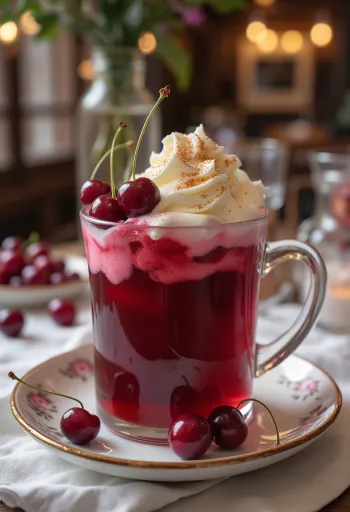 Söt körsbärscider serverad i glas