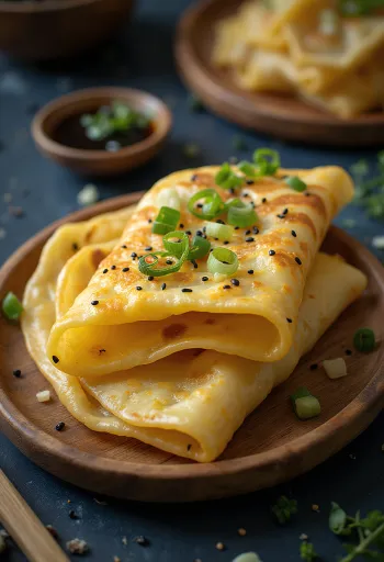 Jianbing kinesisk pannkaka serverad