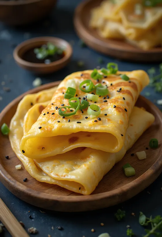 Jianbing kinesisk pannkaka serverad