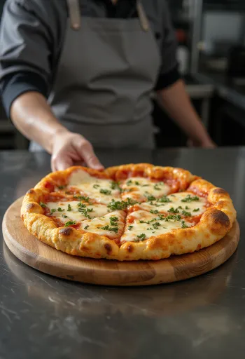 Blomkålspizzabotten med vegansk topping serverad