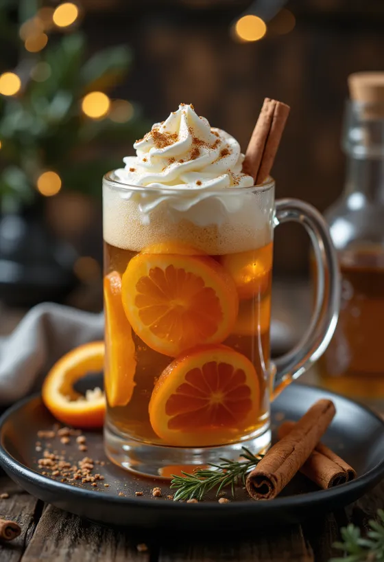 Söt julcider serverad i glas
