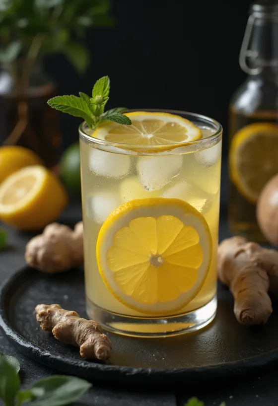 Nyserverad honungs- och ingefärslimonad