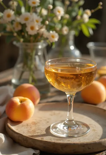 Traditionell aprikospalinka i glasflaska