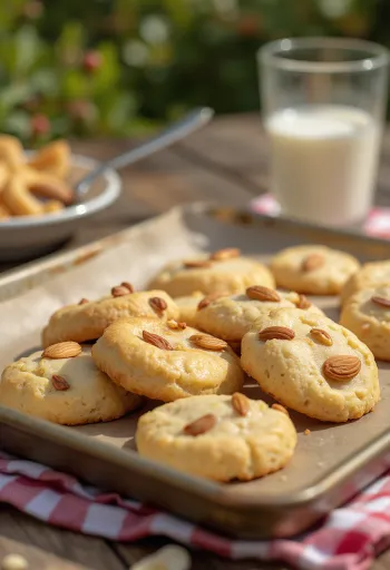 Mandelkakor serverade på fat