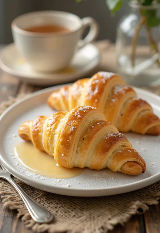 Croissanter med ricotta serverade