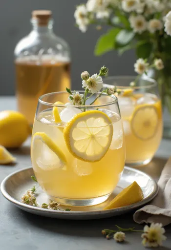 Isad flädercider med citron och mynta