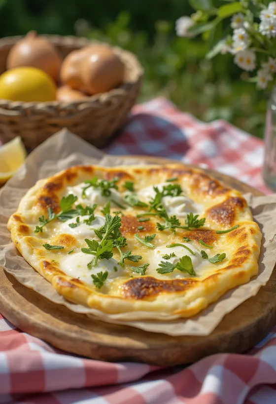 Gözleme med ost och örter