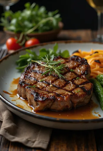 Grillad kängurustek serverad