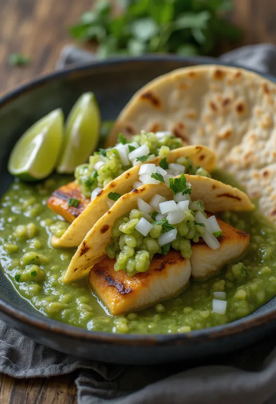 Fisktacos med salsa verde