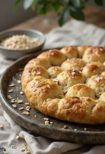 Havrefocaccia serverad på träbräda