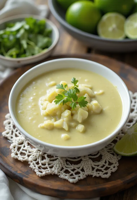 Currysås med kokosmjölk och lime serverad