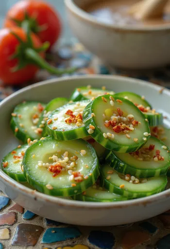 Oi Muchim, koreansk kryddig gurka i soja och sesamfrön