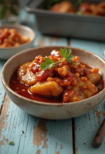 Honungs-BBQ-glaze i en skål