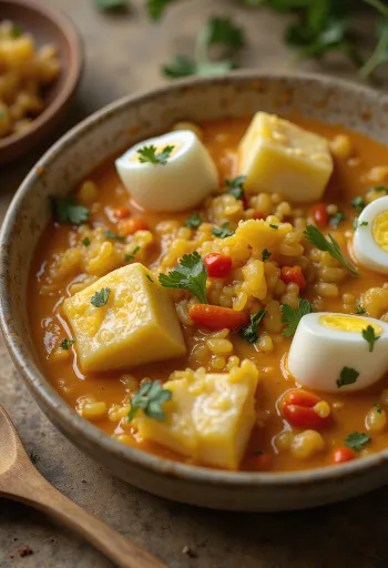 Bicol Express med aubergine, i en skål med rika, kokos-grönsaker