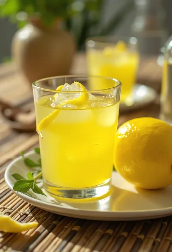 Iskall citronlikör i immiga glas