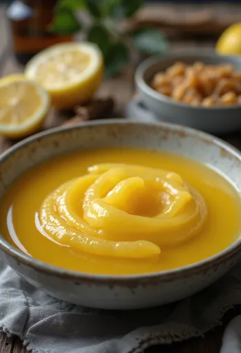 Honungs- och citronsås i en glasburk