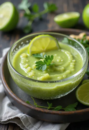 Rosmarin-, lime- och ingefärssås serverad