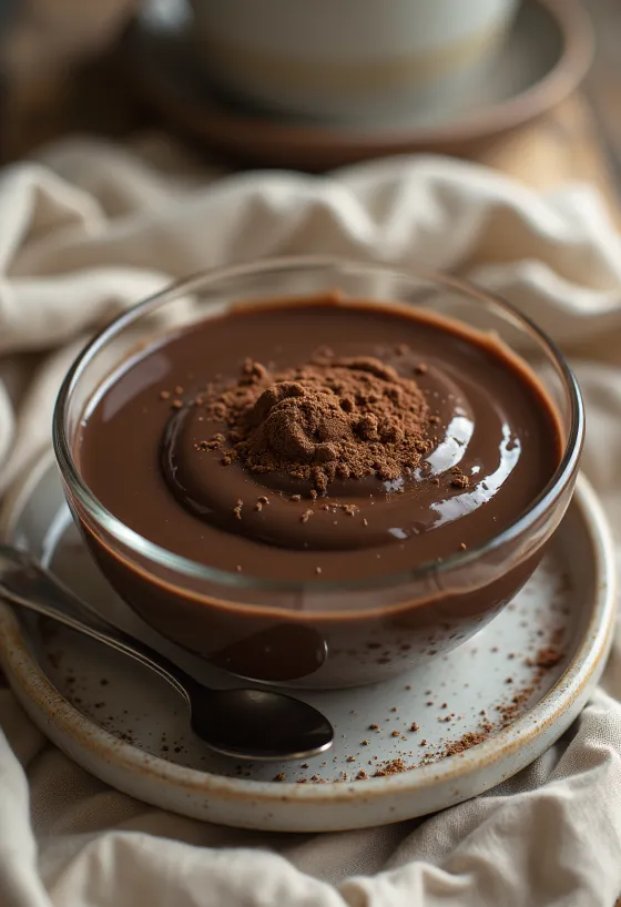 Chokladpudding serverad i glas