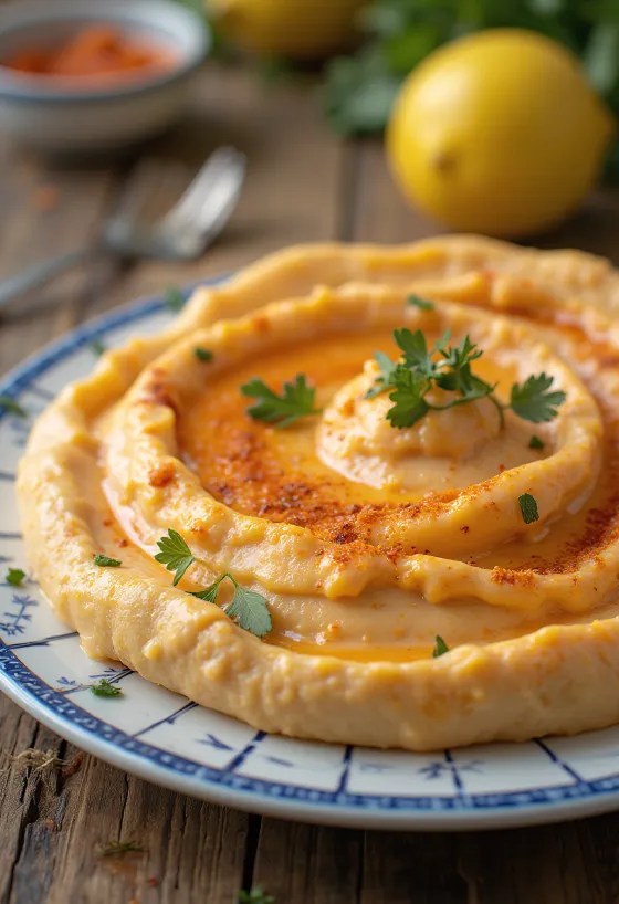 Citronsås med rökt paprika serverad