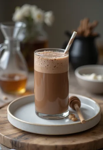 Mörk chokladmilkshake i klassiskt glas