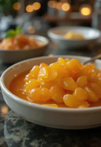 Apelsin- och ingefärssås i en liten skål