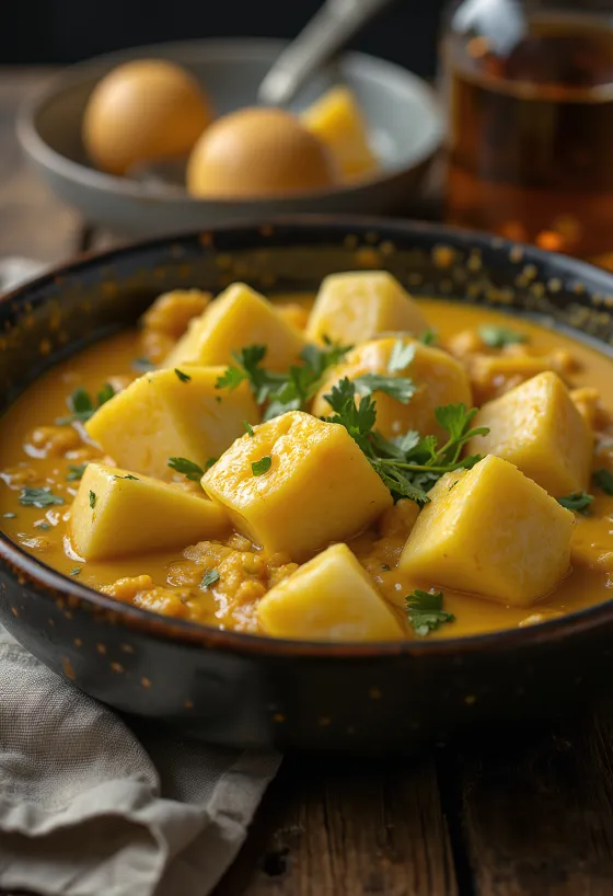 Pikant auberginecurry serverad