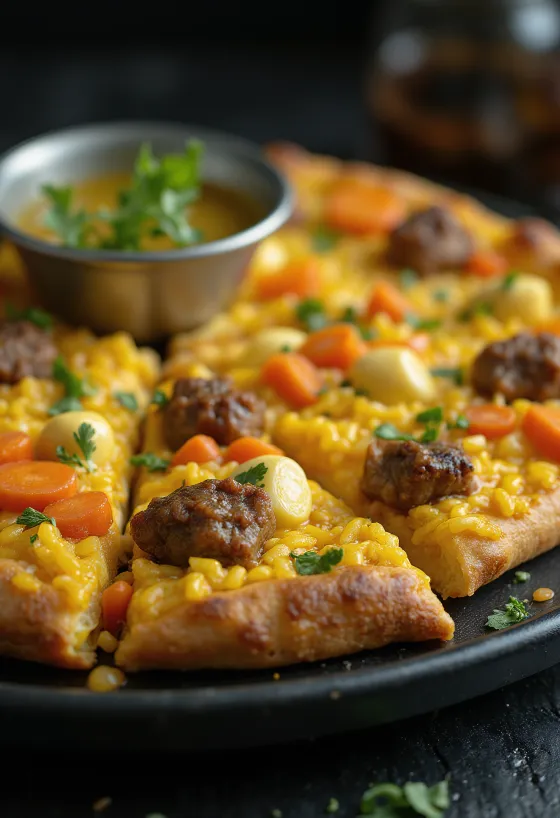 Rispizza i uzbekisk stil