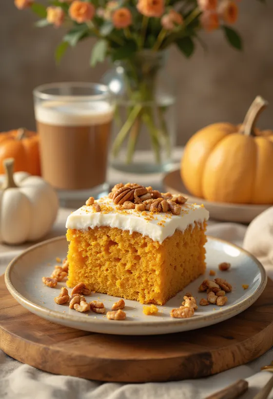 Pumpatårta med mascarpone och höstdekoration