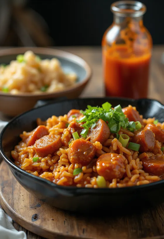 Jambalaya med biff, paprika och ris