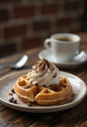Kaffevåffla serverad