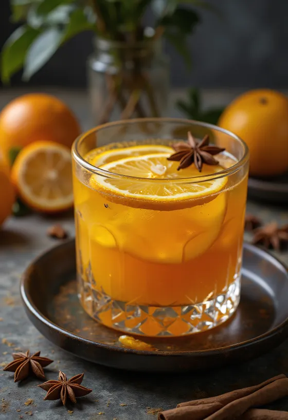 Apelsin- och kanelpunch serverad