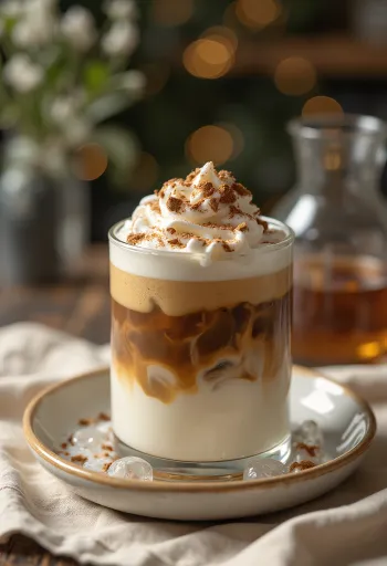 Nyserverat iskaffe i högt glas