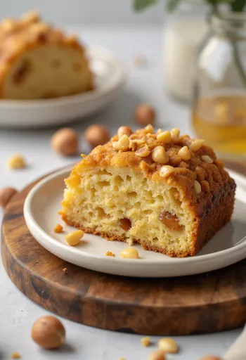 Honung- och hasselnötsrutor serverade