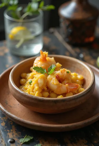 Acarajé med vatapá, frasig brasiliansk rätt med kokossås