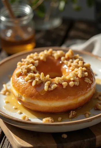 Valnöts- och honungsmunk serverad