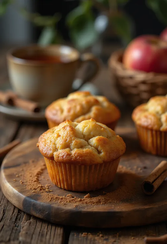 Äppel- och kanelmuffins serverade