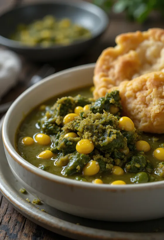 Callaloo serverad med majs