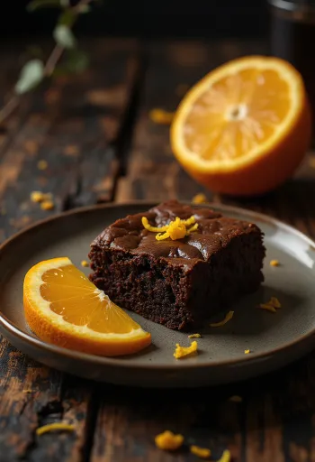 Apelsinbrownie serverad