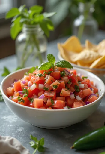 Tomatsalsa serverad