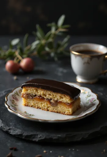 Hemlagad Zserbó med mör deg, valnötsfyllning och chokladtäcke