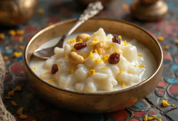 Tender coconut payasam, en indisk kokosdessert i en skål