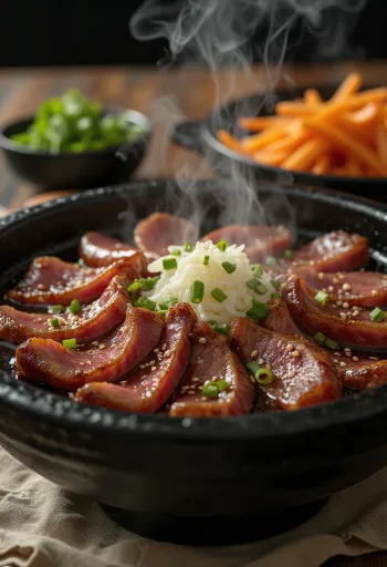 Wagyu Bulgogi kryddigt nötkött serverat