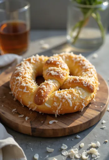 Kokoskringla rullad i socker och kokos