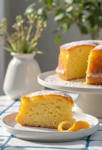 Apelsintårta serverad