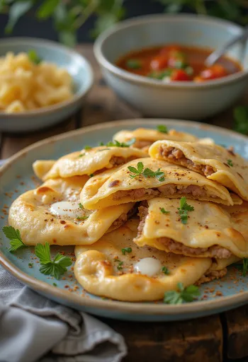 Qutab - Azerbajdzjanskt fyllt bröd serverat