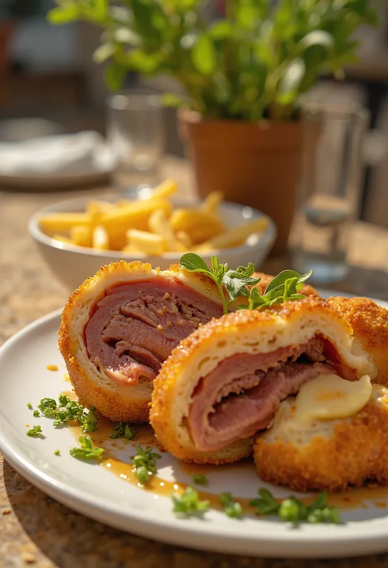 Cachopo spansk fylld biff serverad