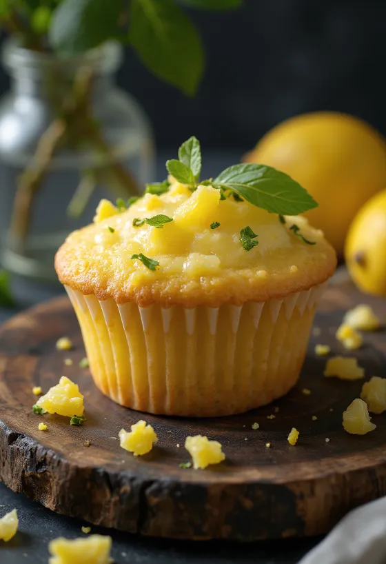 Nygräddade citron- och basilikacupcakes