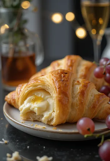 Croissant med getost serverad